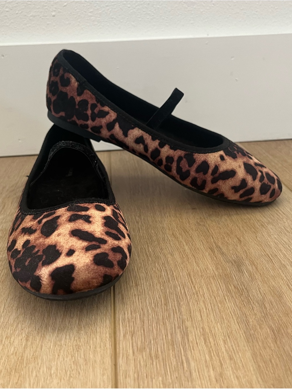 Sonoma Big Girls Leopard Print Mary Jane Ballet Flats - Black Trim